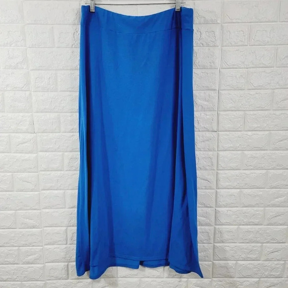 Dressbarn Women's Stretchy Maxi Skirts Pull-On Elastic Waist Blue Size 1X - Picture 1 of 4